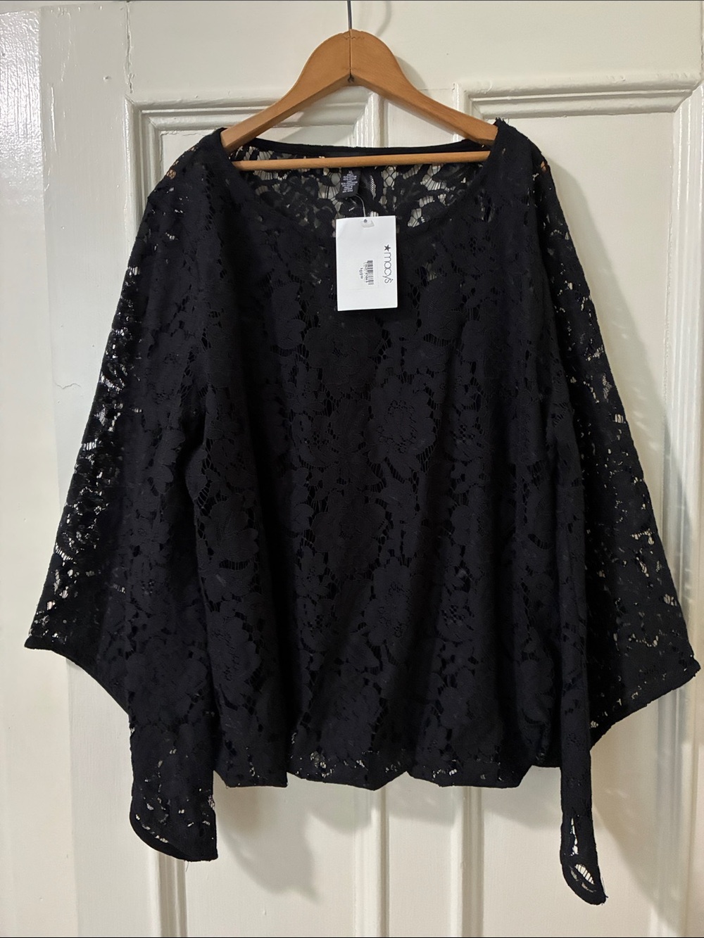 Alfani Black Floral Lacey Top Size XL READ